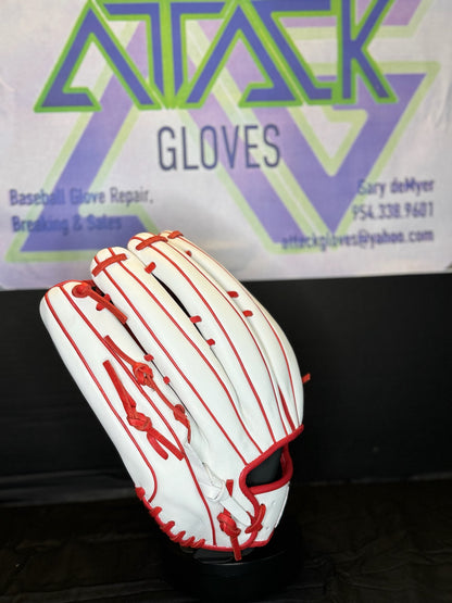 AG21 Cardinal Red/White Single Post Double Bar Web